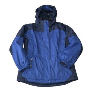 L.L. BEAN Kids Blue Hooded Full Zipper Winter Jacket Sz L - 14/16